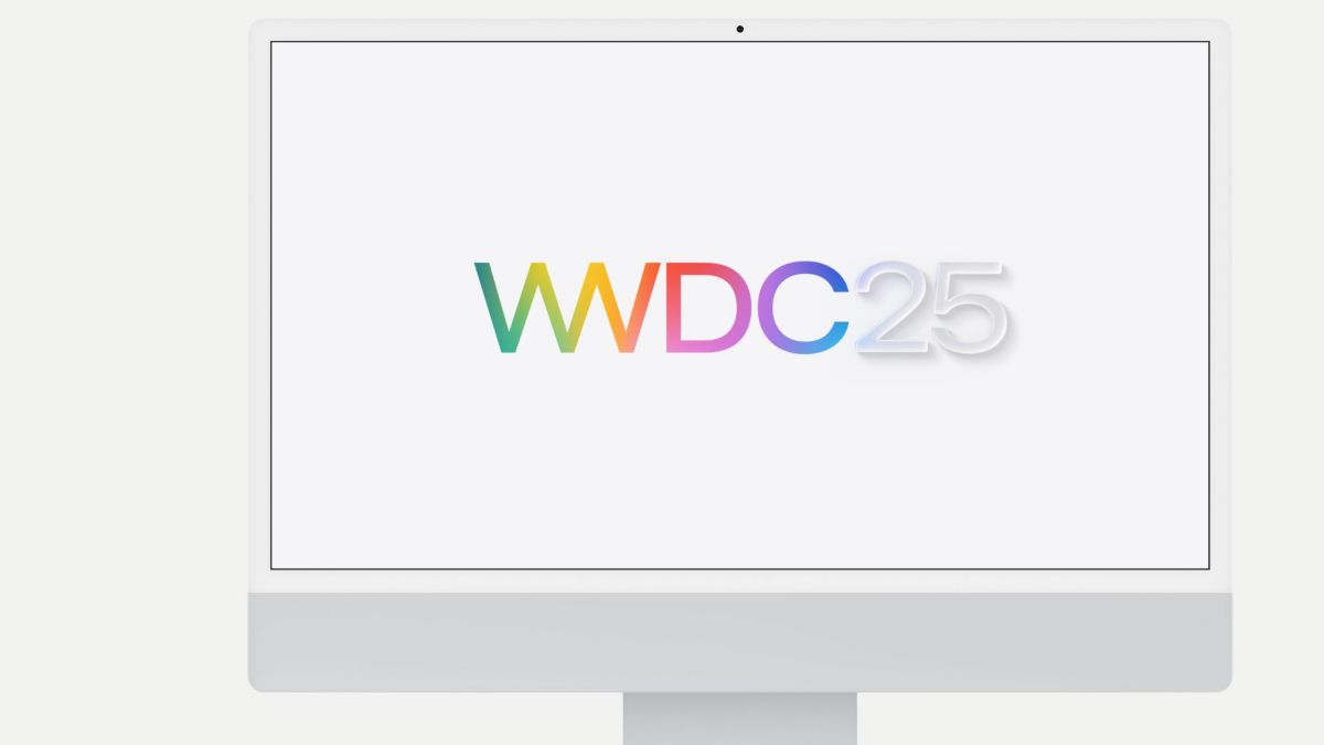 Apple WWDC 2025 keynote stage showing Apple Intelligence and platform announcements with developers in attendance.